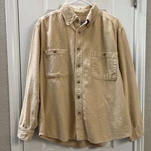 Vintage scandia woods butter yellow flannel chamois Button-Up Shirt - large